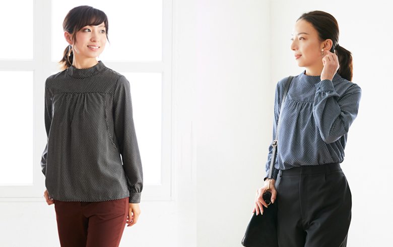 授乳服Geometric(ジオメトリック)ブラウスモデル写真2