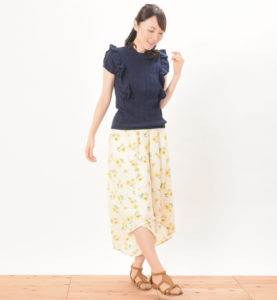 プティエール　授乳服　ニットトップス　コットン100％　ネイビー
